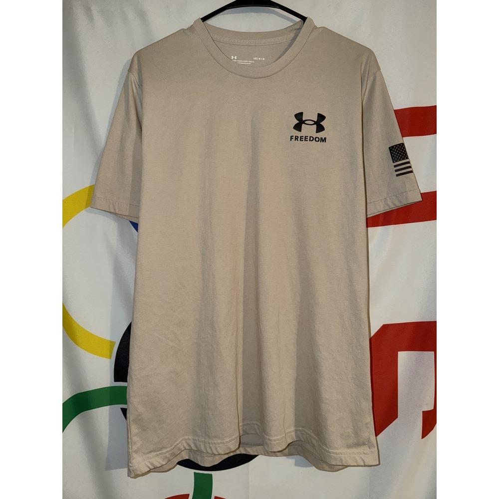 Under Armour Freedom T Shirt Mens Large Beige Military
